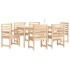 Juego de comedor de jardín 7 piezas madera maciza de