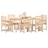Juego de comedor de jardín 7 piezas madera maciza de
