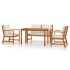 Juego comedor de jardín 4 pzas con cojines madera maciza