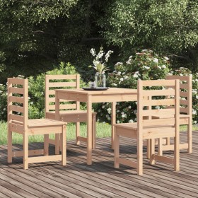 Juego de comedor de jardín 5 piezas madera maciza de