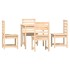 Juego de comedor de jardín 5 piezas madera maciza de