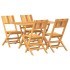 Juego de comedor para jardín 5 piezas madera maciza de