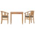 Juego de comedor para jardín 3 pzas madera maciza de