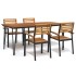 Juego de comedor de jardín 5 pzas madera maciza acacia y