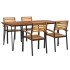 Juego de comedor de jardín 5 pzas madera maciza acacia y