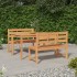 Juego de comedor para jardín 3 pzas madera maciza de