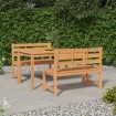 Juego de comedor para jardín 3 pzas madera maciza de teca
