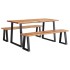 Juego de comedor con borde vivo 3 piezas madera maciza