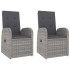 Juego muebles jardín 3 pzas madera acacia ratán sintético