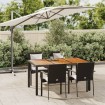 Set de muebles jardín 5 pzas con cojines ratán sintético negro