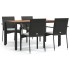 Set de muebles jardín 5 pzas con cojines ratán sintético