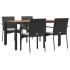 Set de muebles jardín 5 pzas con cojines ratán sintético