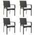 Set de muebles jardín 5 pzas con cojines ratán sintético