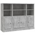 Aparador alto 3 piezas madera contrachapada gris