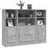 Aparador alto 3 piezas madera contrachapada gris