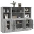 Aparador alto 3 piezas madera contrachapada gris