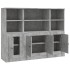 Aparador alto 3 piezas madera contrachapada gris