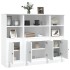 Aparador alto de madera 3 piezas contrachapada blanco