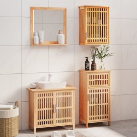 Conjunto de muebles de baño 4 piezas madera maciza de