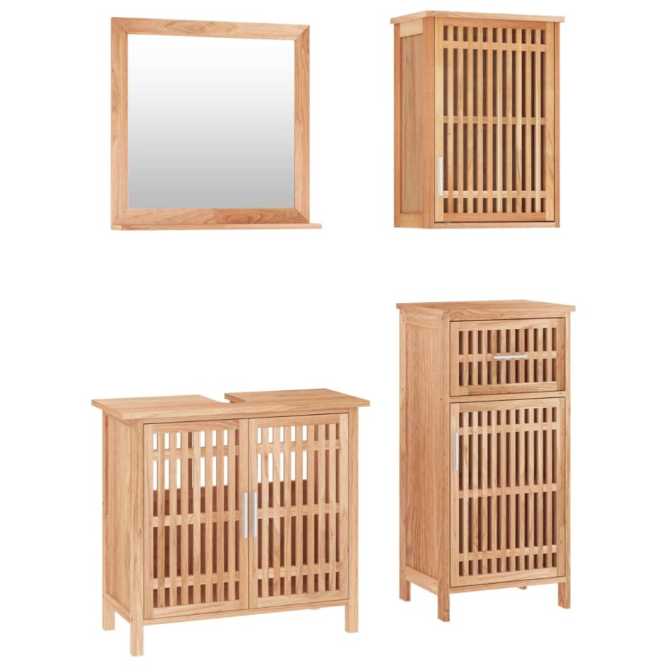 Conjunto de muebles de baño 4 piezas madera maciza de