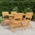 Juego de comedor para jardín 5 piezas madera maciza de