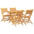 Juego de comedor para jardín 5 piezas madera maciza de