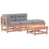 Juego de muebles jardín 4 pzas y cojines madera abeto