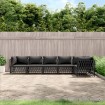 Juego de muebles de jardín 6 pzas con cojines acero antracita