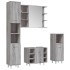 Set de armario de baño 4 pzas madera contrachapada gris