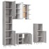 Set de armario de baño 4 pzas madera contrachapada gris