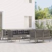 Set de muebles de jardín 11 pzas y cojines ratán sintético gris