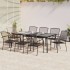 Juego de comedor de jardín 9 piezas acero gris