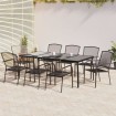 Juego de comedor de jardín 9 piezas acero gris antracita