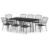 Juego de comedor de jardín 9 piezas acero gris