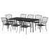 Juego de comedor de jardín 9 piezas acero gris