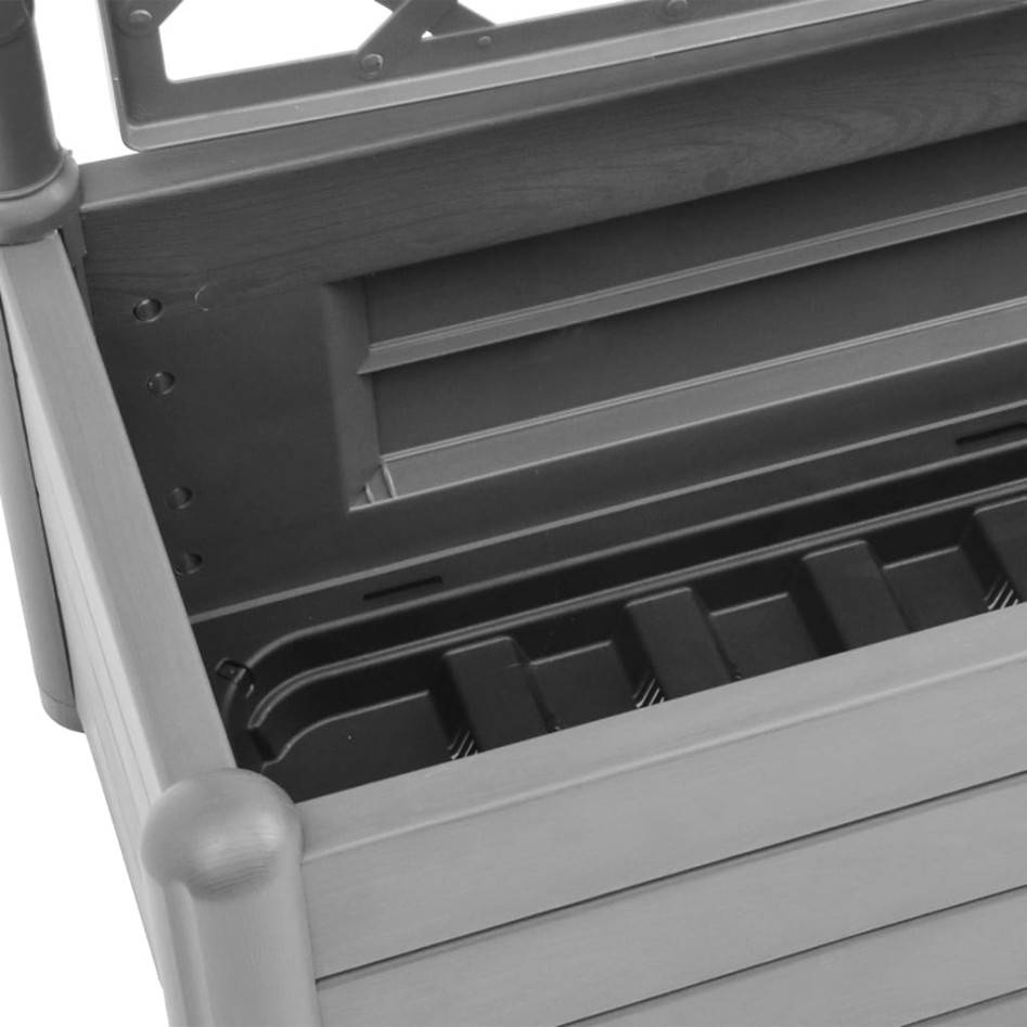 Jardinera con enrejado PP gris piedra 100x43x142