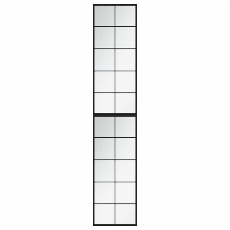 Espejos de pared 2 uds metal negro 100x40