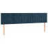 Cama box spring con colchón terciopelo azul oscuro 160x200