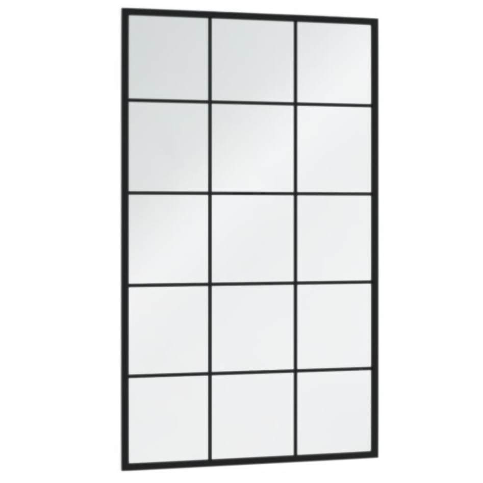 Espejos de pared 3 uds metal negro 100x60