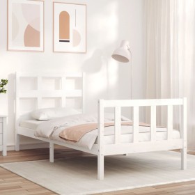 Estructura de cama con cabecero madera maciza