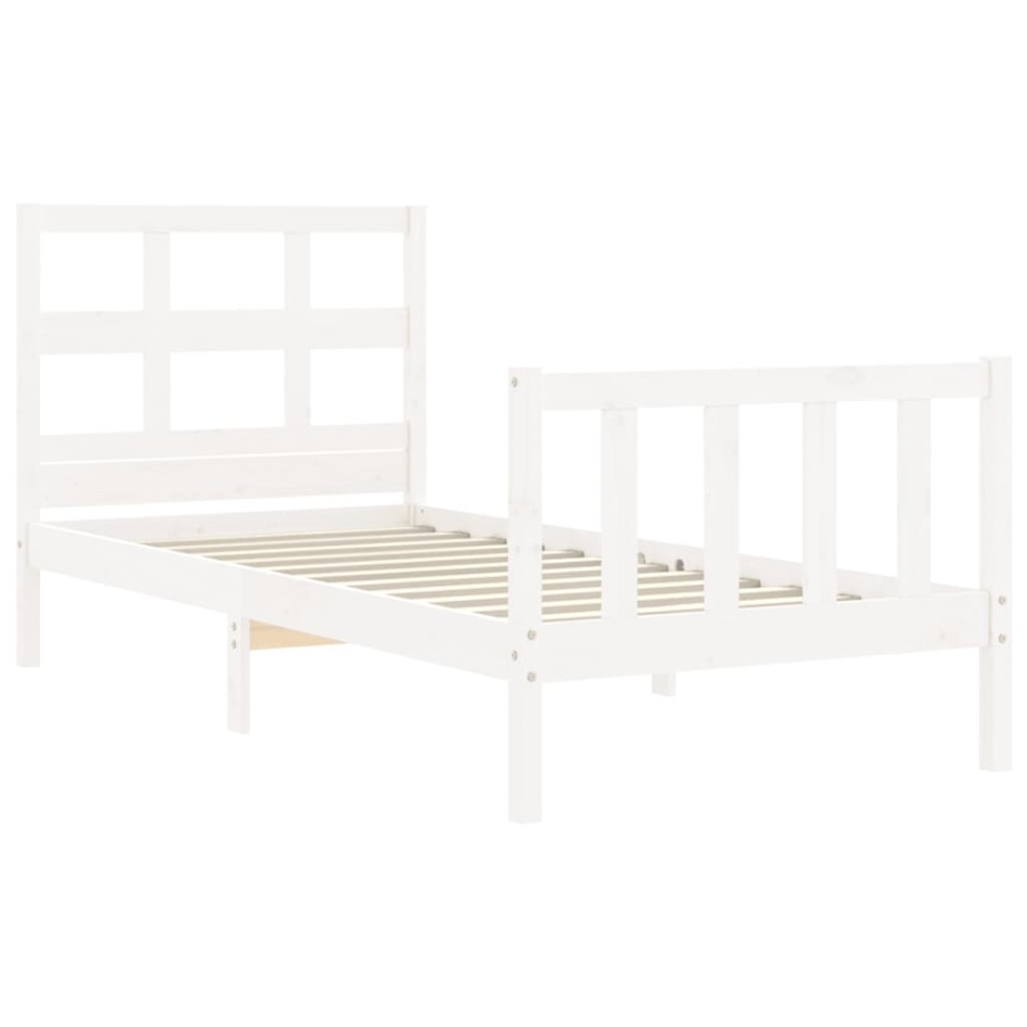 Estructura de cama con cabecero madera maciza