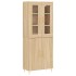 Aparador alto madera contrachapada color roble 69,5x34x180