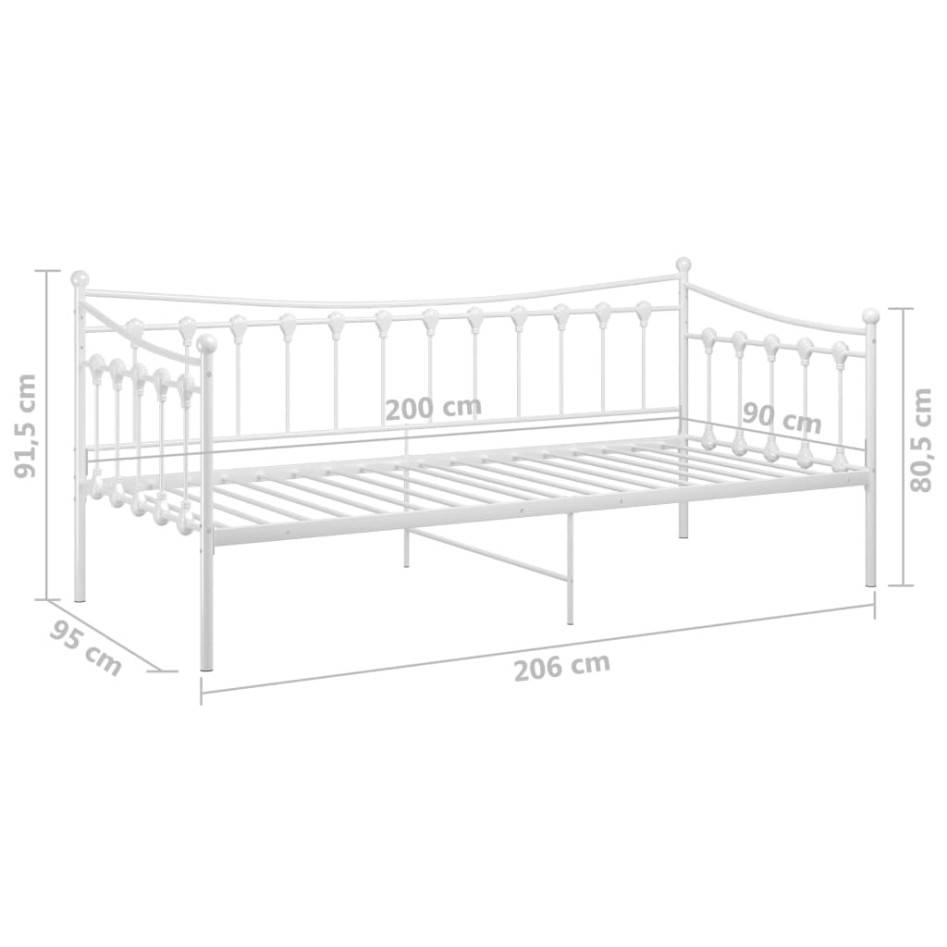 Estructura de sofá cama de metal blanco 90x200