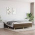Cama box spring con colchón tela marrón oscuro 160x200