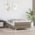 Cama box spring con colchón tela gris taupe 80x200