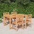 Juego de comedor para jardín 5 piezas madera maciza de