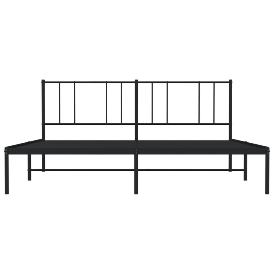 Estructura de cama con cabecero metal negro 180x200