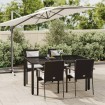 Set de muebles jardín 5 pzas con cojines ratán sintético negro