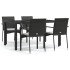 Set de muebles jardín 5 pzas con cojines ratán sintético
