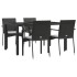 Set de muebles jardín 5 pzas con cojines ratán sintético